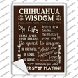 Chihuahua Wisdom Novelty Rectangle Sticker Decal Small