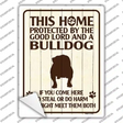 Bulldog Protected Novelty Rectangle Sticker Decal Small