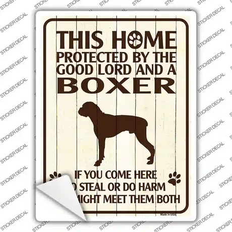 Boxer Protected Novelty Rectangle Sticker Decal Small