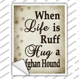 Hug A Afghan Hound Novelty Rectangle Sticker Decal Small