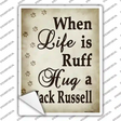 Hug A Jack Russell Novelty Rectangle Sticker Decal Small