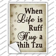 Hug A Shih Tzu Novelty Rectangle Sticker Decal Small