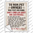 Non-Pet Owners Jack Russell Novelty Rectangle Sticker Decal Small