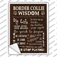 Border Collie Wisdom Novelty Rectangle Sticker Decal Small