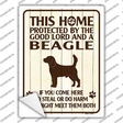 Protected By A Beagle Novelty Rectangle Sticker Decal Small