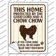 Protected By A Chow Chow Novelty Rectangle Sticker Decal Small