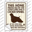 Protected By A Cocker Spaniel Novelty Rectangle Sticker Decal Small