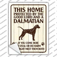 Protected By A Dalmatian Novelty Rectangle Sticker Decal Small