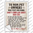 Non-Pet Owners Our Cats Novelty Rectangle Sticker Decal Small