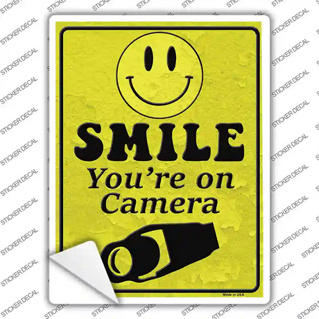 Smile Youre On Camera Novelty Rectangle Sticker Decal