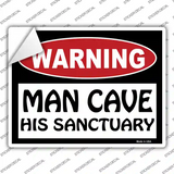 Man Cave His Sanctuary Novelty Rectangle Sticker Decal Small