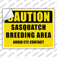 Caution Sasquatch Breeding Area Novelty Rectangle Sticker Decal Small