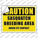 Caution Sasquatch Breeding Area Novelty Rectangle Sticker Decal Small