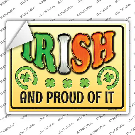 Irish and Proud Novelty Rectangle Sticker Decal Small