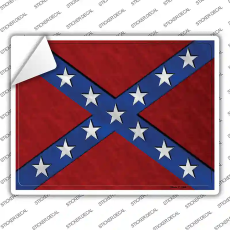 Solid Confederate Flag Novelty Rectangle Sticker Decal Small