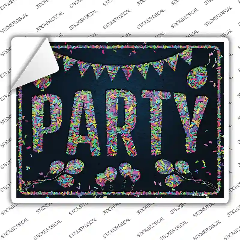 Party Confetti Novelty Rectangular Sticker Decal