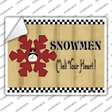 Snowflake Snowmen Novelty Rectangle Sticker Decal Small