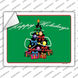 Happy Holidays Tree Novelty Rectangle Sticker Decal Small