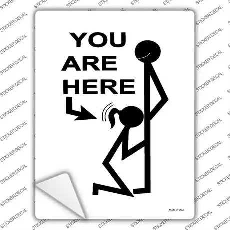 You Are Here Novelty Rectangle Sticker Decal