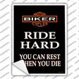 Ride Hard Novelty Rectangle Sticker Decal Small