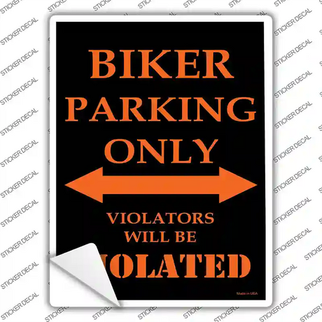 Biker Only Novelty Rectangle Sticker Decal Small