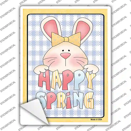 Happy Spring Yellow Novelty Rectangular Sticker Decal Small