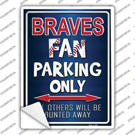 Braves Novelty Rectangle Sticker Decal Small