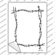 Black Barbed Wire Border Novelty Rectangle Sticker Decal