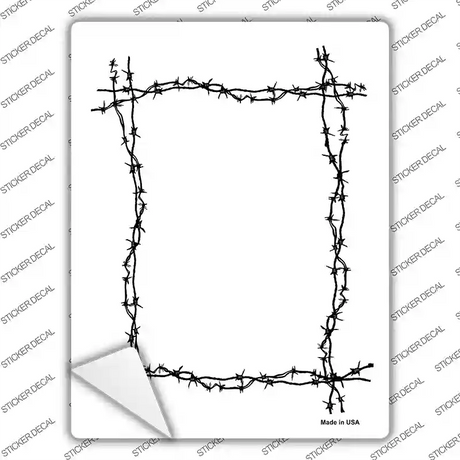 Black Barbed Wire Border Novelty Rectangle Sticker Decal