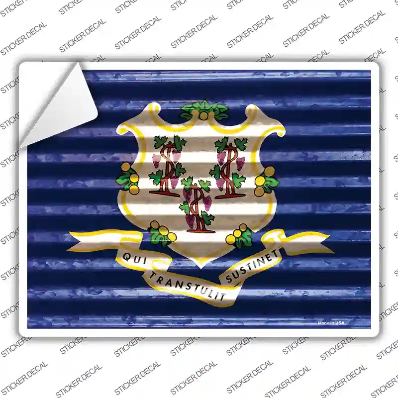 Connecticut Flag Novelty Rectangle Sticker Decal Small