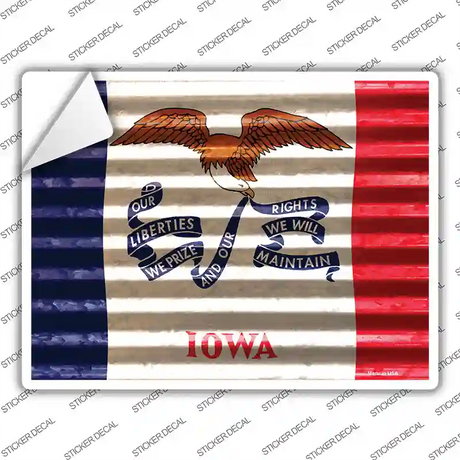 Iowa Flag Novelty Rectangle Sticker Decal Small