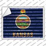 Kansas Flag Novelty Rectangle Sticker Decal Small