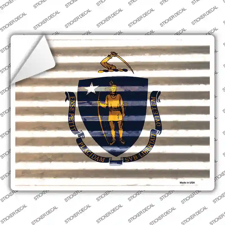 Massachusetts Flag Novelty Rectangle Sticker Decal Small