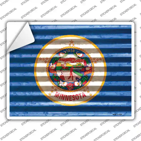 Minnesota Flag Novelty Rectangle Sticker Decal Small