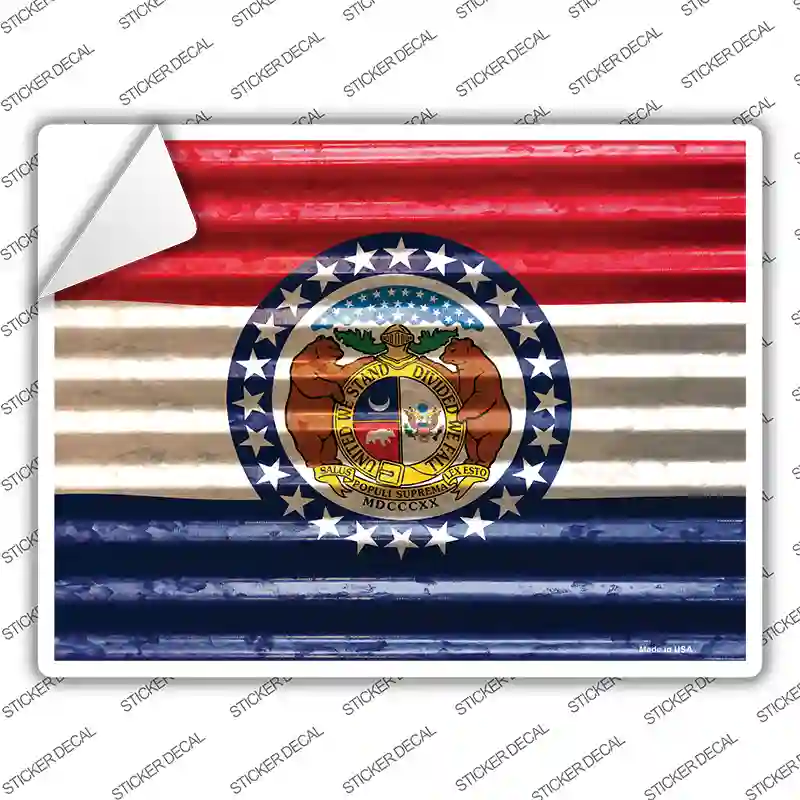 Missouri Flag Novelty Rectangle Sticker Decal Small