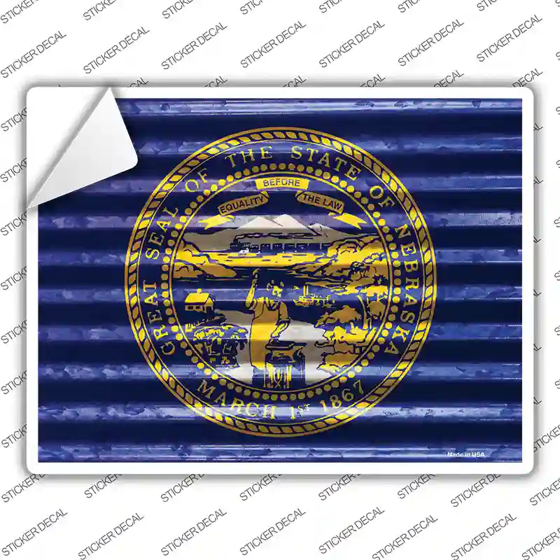 Nebraska Flag Novelty Rectangle Sticker Decal