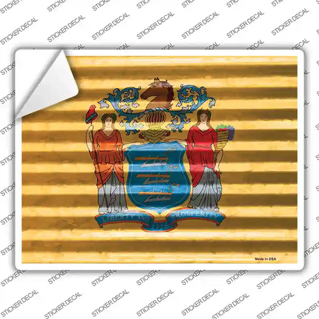 New Jersey Flag Novelty Rectangle Sticker Decal