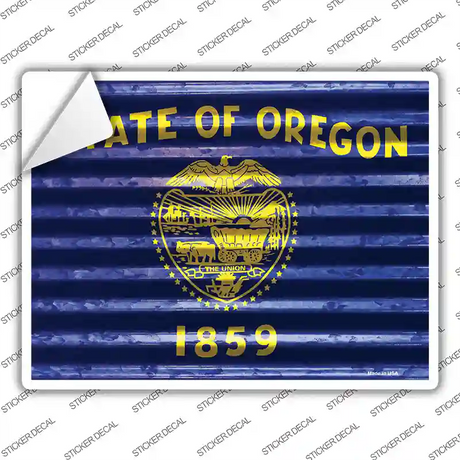 Oregon Flag Novelty Rectangle Sticker Decal Small