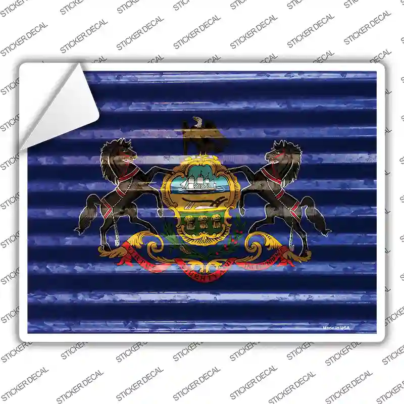 Pennsylvania Flag Novelty Rectangle Sticker Decal Small