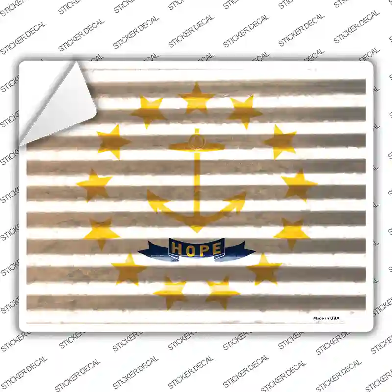 Rhode Island Flag Novelty Rectangle Sticker Decal Small