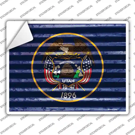 Utah Flag Novelty Rectangle Sticker Decal Small