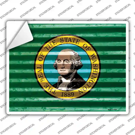 Washington Flag Novelty Rectangle Sticker Decal Small