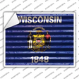 Wisconsin Flag Novelty Rectangle Sticker Decal Small