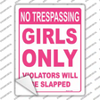 Girls Only No Trespassing Novelty Rectangle Sticker Decal Small