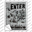 Enter If You Dare Novelty Rectangle Sticker Decal Small