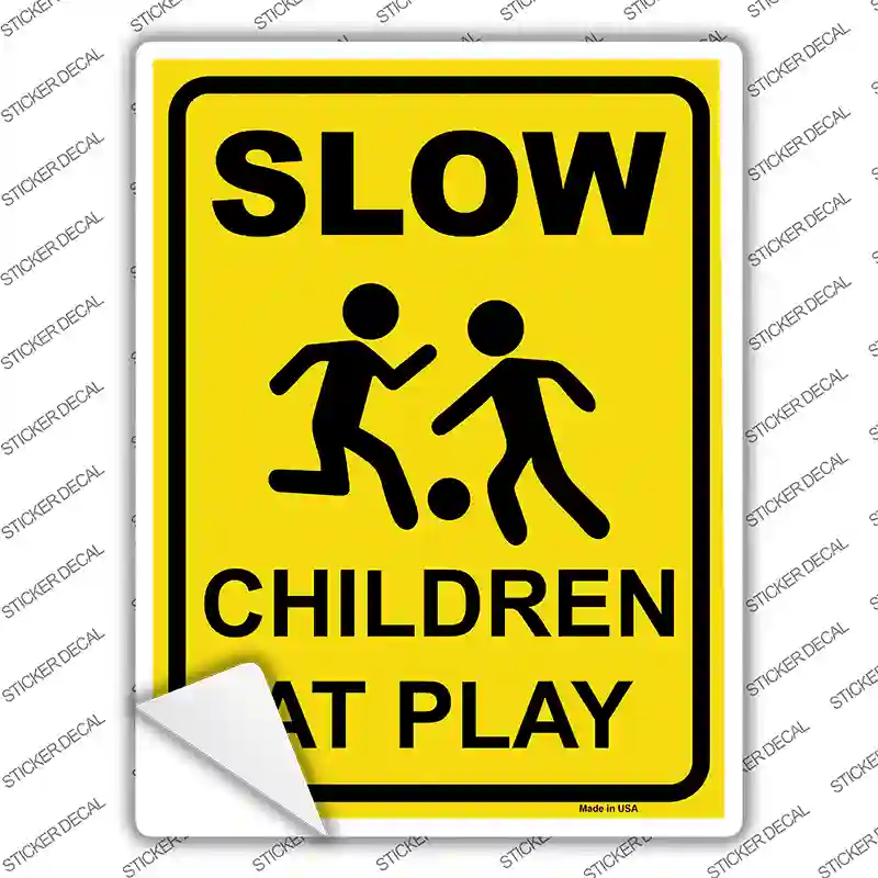 Slow Children At Play Novelty Rectangular Sticker Decal Small