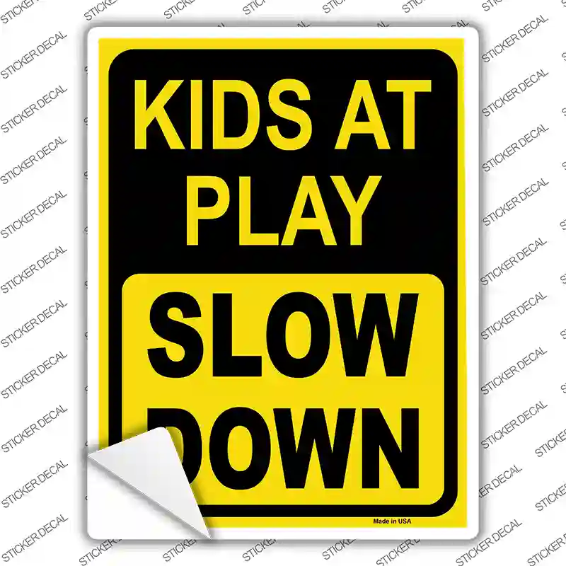 Kids At Play Novelty Rectangular Sticker Decal Small