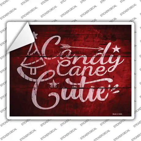 Candy Cane Cutie Novelty Rectangle Sticker Decal Small