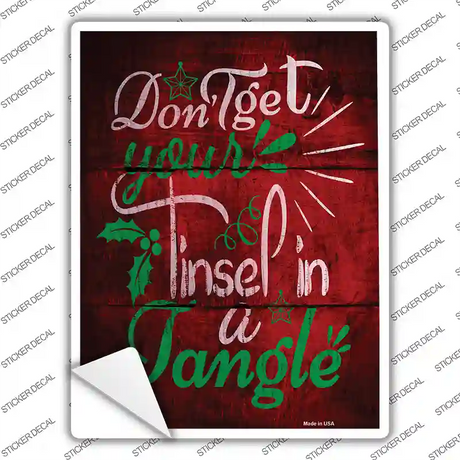 Tinsel In A Tangle Novelty Rectangle Sticker Decal Small