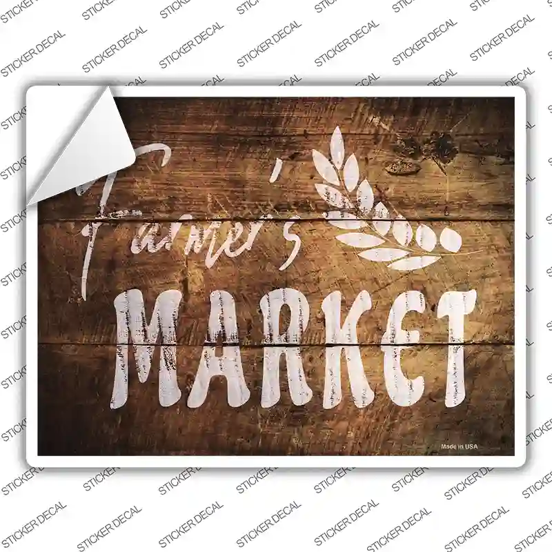 Farmers Market Novelty Rectangle Sticker Decal Small